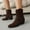 Coffee, variant on Women's Fashionable Casual Versatile Cool Eye-Catching Fall and Winter Style Comfortable High-End British Western Cowboy Boots Black