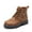 DARK BROWN, variant on Boys Girls Combat Ankle Boots Cowboy Cowgirl Western Embroidered Side Zipper Booties Toddler/Little Kid/Big Kid