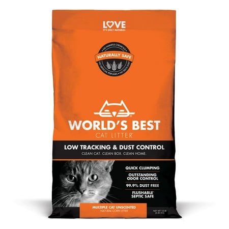 UPC: 0840673102027 | World s Best Cat Litter Low Tracking & Dust Control Natural Unscented Cat Litter 15 lb.
