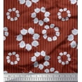 thumbnail image 1 of Soimoi Red Velvet Fabric Artistic Floral Wreath & Stripe Print Sewing Fabric Yard 58 Inch Wide, 1 of 3