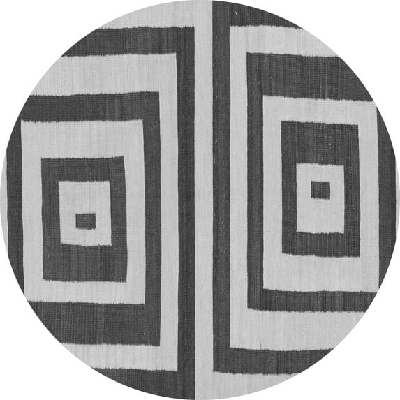 Ahgly Company Indoor Round Oriental Gray Modern Area Rugs, 6' Round