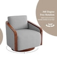 thumbnail image 6 of UIXE Swivel Barrel Chair, Chenille Accent Chairs Upholstered Club Armchair for Living Room, Contemporary Arm Chair Bedroom Reading Seat Nook Single Sofa with Back Pillow - Light Gray, 6 of 6