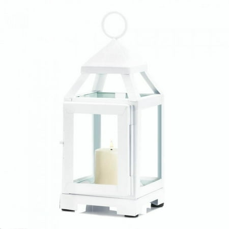 White Candle Lanterns Decorative Outdoor Metal Holder Lantern Decor