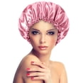 thumbnail image 3 of Satin Bonnet Sleeping Cap Double Layer Elasticated Trim Soft Night Hat for Woman, 3 of 3