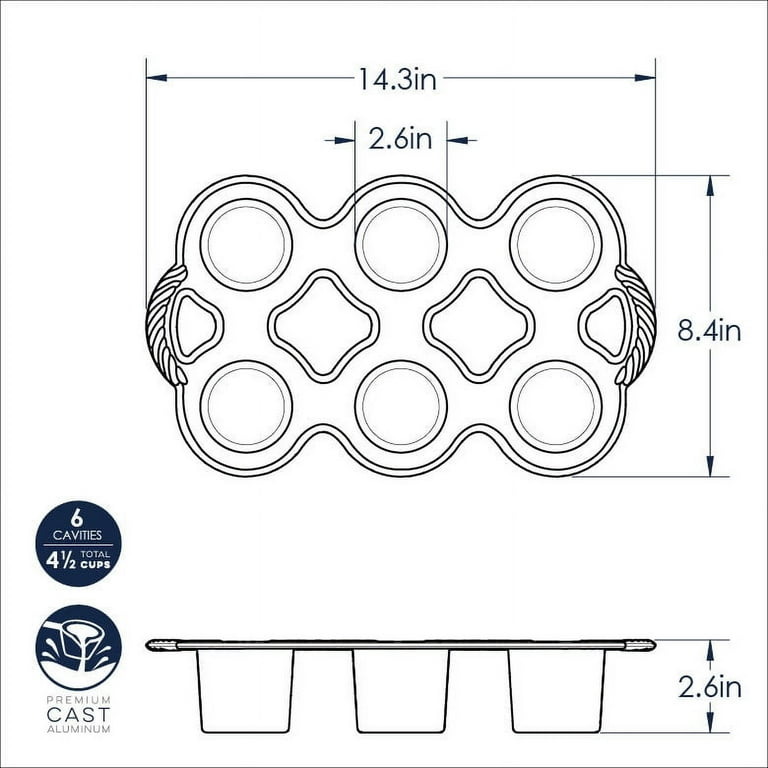 Nordic Ware Grand Popover Pan Non Stick Bakeware for Easy Clean Walmart