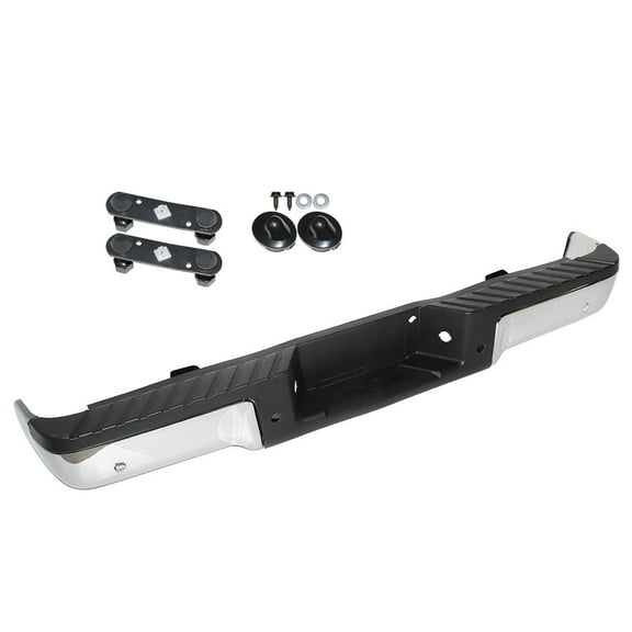 munirater Chrome Rear Step Steel Bumper Assembly W/Sensor Hole Replacement for 2009-2014 F150