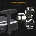 thumbnail image 3 of Gaming Chair Big and Tall Office Chair 500lb Wide Seat Desk Chair with Lumbar Support Headrest 2D Arms Task Swivel Ergonomic PU Adjustable Massage Racing Computer Chair for Adults Gamer(Black), 3 of 7