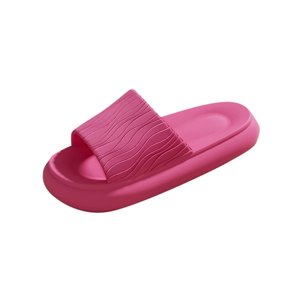 Hopeusnice Women's Slippers Non-Slip Breathable Eva Materials Summer Shoes Open Toe Thick-Soled Heel Soft Trendy Flexible Walking Shoes Hot Pink 36