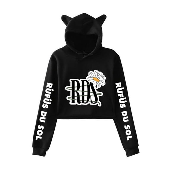 Rufus Du Sol Hoodie Cat Ear Fashion Street Trend Women's Short Hoodie Sportswear