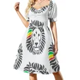 thumbnail image 2 of Vestido de manga corta Lion Tuff, vestido de verano para mujer, traje de festival, vestido de mujer, 2 of 7