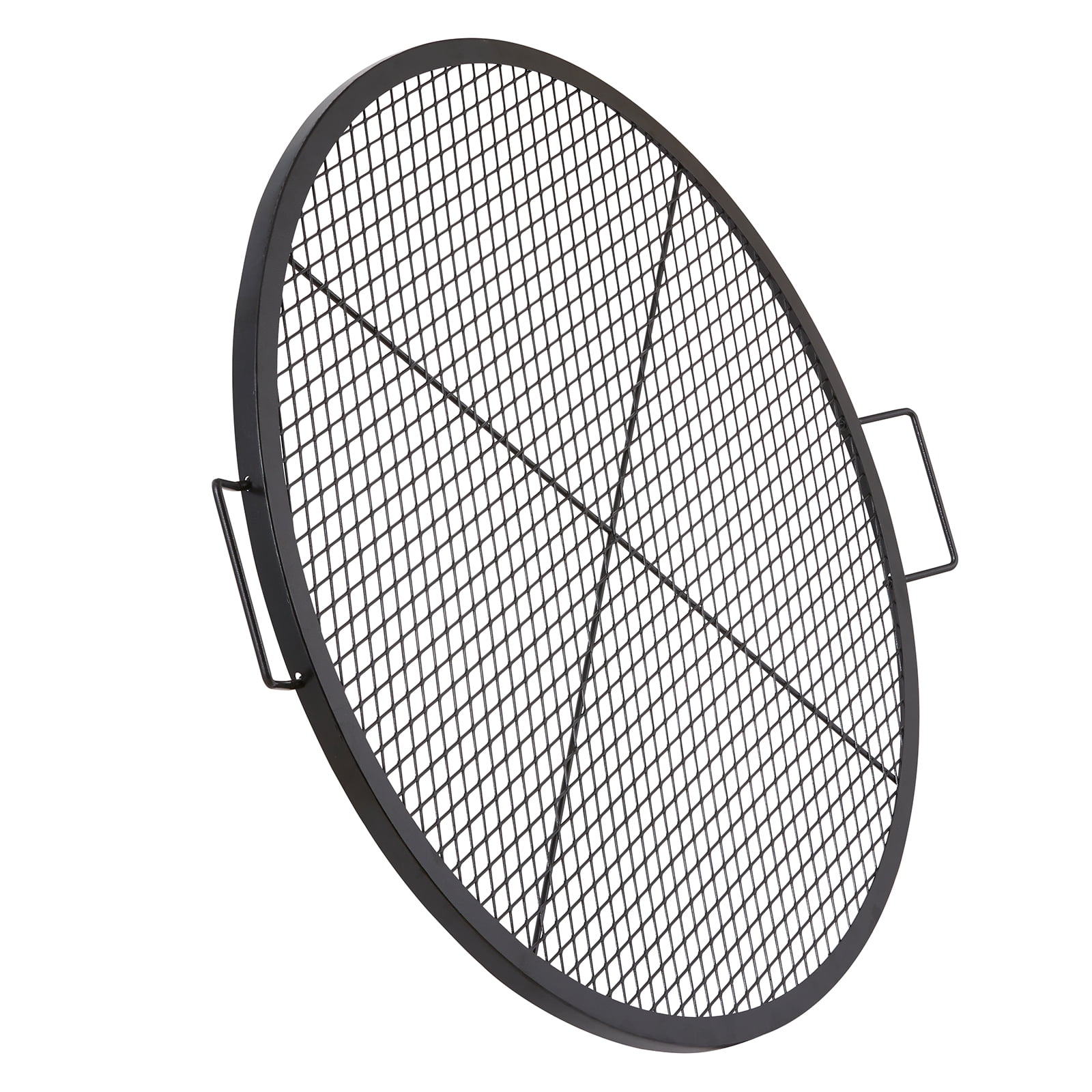 KFFKFF 36" Round Cooking Grate X-Marks Heavy-Duty Steel Fire Pit Grill Grate