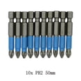 thumbnail image 1 of 10pcs 50mm Non Slip Screwdriver Bit Magnetic Single Head PH1/PH2/PH3/for PZ1/for PZ2/PZ3 PH2, 1 of 5