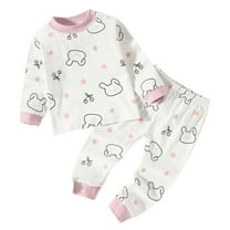 Yindaity Baby Girl Outfit Baby Girl Clothes Outfits Romper Ruffle Floral Pants Cute Toddler Baby Girl Clothes Set(Light Pink,3-6 Months)