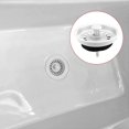 thumbnail image 3 of Food Waste Stopper Spin Lock Sink Drain Strainer 3.1" Dia White Black Plastic, 3 of 5