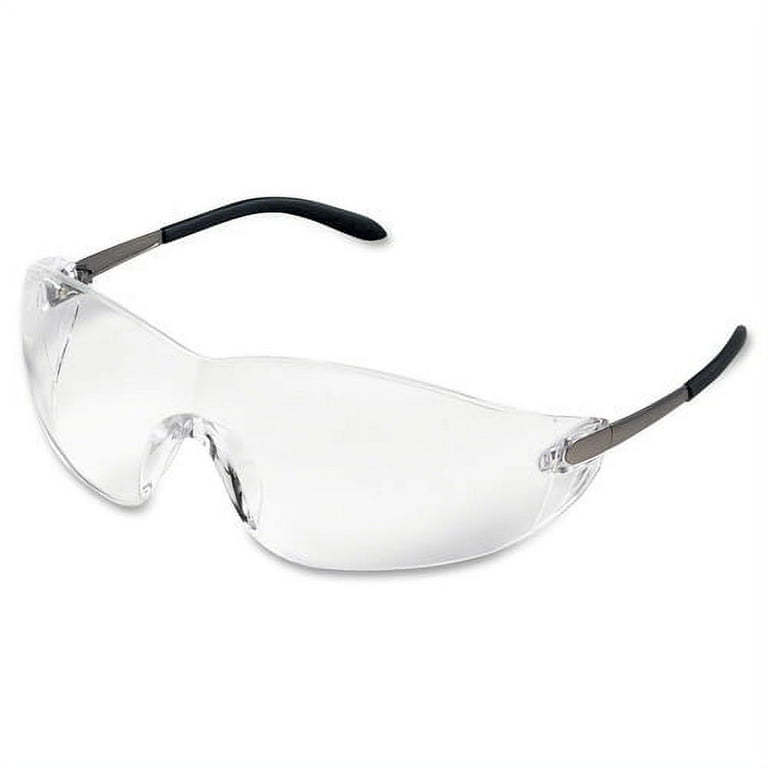 Crews BlackJack Metal Alloy Safety Glasses - Eye, Ultraviolet Protection - Clear Lens - Chrome Frame - Side Shield, Scratch Resistant, Non-slip, Wraparound Lens - 1 Each Crews BlackJack Metal Alloy Safety Glasses - Eye, Ultraviolet Protection - Clear Lens - Chrome Frame - Side Shield, Scratch Resistant, Non-slip, Wraparound Lens - 1 Each