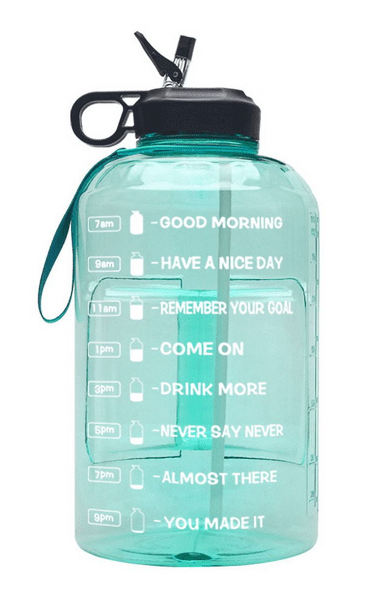 (white)Gallon Water Bottle With Times To Drink - 128 oz Water Bottle With  Straw -Sports Water Bottle With Time Marker - Gym Water Jug 1 Gallon -  Walmart.com