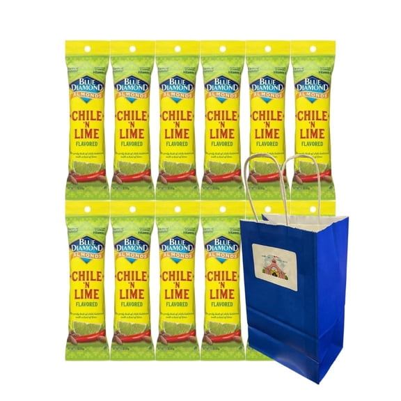 Blue Diamond Almonds Chile 'n Lime, Roasted Snack Almonds, Gluten Free, High Protein & Healthy Snack, 1.5 Oz Individual Packs, 12 Count Multipack