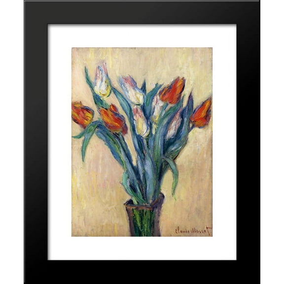 Vase of Tulips 20x24 Framed Art Print by Monet, Claude