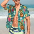 thumbnail image 5 of Lsque Pineapple pattern Hawaiian Shirt for Men, Unisex Summer Beach Casual Short Sleeve Button Down Shirts-3X-Large, 5 of 9