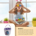 thumbnail image 2 of Billuyoard Bolsa de conejito de gran capacidad, resistente al desgaste, cesta de Pascua, cubos de vacaciones, decoraciones, bolsas con asa de cubo Almacenamiento y organización del hogar Púrpura huevo, 2 of 6