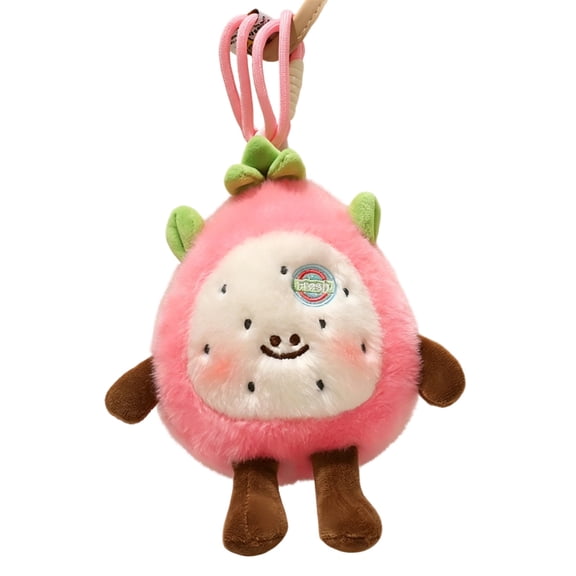Plush Doll Stuffed Toy Handheld Fruit Shape Soft Plushie with Hanging Rope for Kids Adults Home Office Decoration