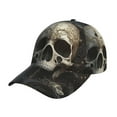 thumbnail image 2 of Xecao Gold Pattern Skull for Baseball Cap: Unisex, crafted from classic polyester twill fabric, featuring a soft unconstructed design, 2 of 5