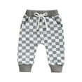 thumbnail image 1 of Coduop Toddler Baby Boy Pants Cotton Checkerboard Plaid Jogger Pants Trousers 0-3 Years, 1 of 7