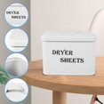 thumbnail image 3 of POINTERTECK Dryer Sheet Holder Laundry Room Storage Container Farmhouse Dryer Sheet Container with Lid Reusable Metal Dryer Sheet Box Fabric Softener Dispenser Lint Bin for Laundry Room d, 3 of 7