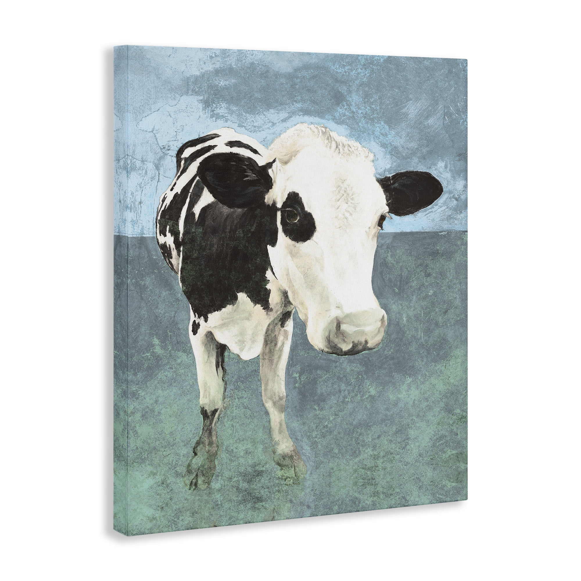 Stupell Industries Simple Farmhouse Cow Animals & Insects Painting Gallery Wrapped Canvas Art Print Wall Art, 36 x 48