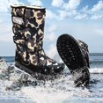 thumbnail image 4 of LSLJS Bottes d'Hiver pour Femmes, Chaussures de Moto Épaisses en Peluche Plateforme Mi-Mollet, 4 of 9