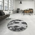 thumbnail image 3 of Ahgly Company Indoor Round Patterned Silver Gray Area Rugs, 7' Round, 3 of 6