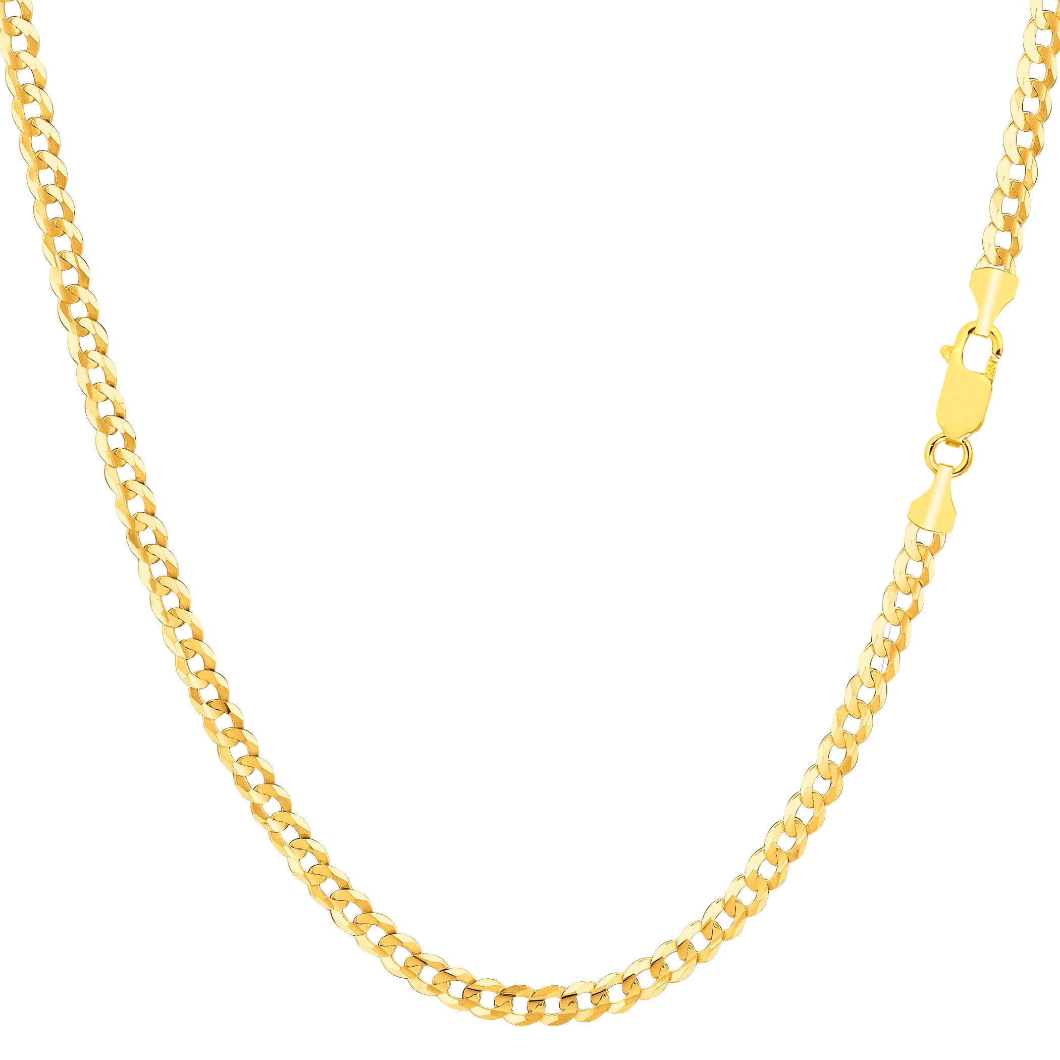 10k Yellow Gold Curb Chain CHOOSE YOUR WIDTH Necklace 