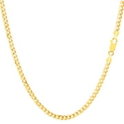 14k Yellow Gold Comfort Curb Chain Necklace, 2.7mm, 18"