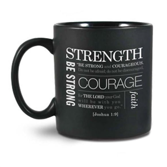 Lighthouse Christian Products 196599 Mug Simple Faith Series II Strength - Black