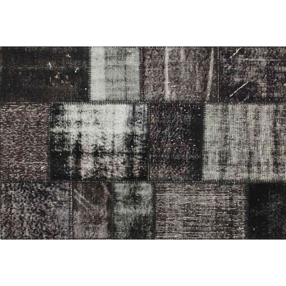 Ahgly Company Machine Washable Indoor Rectangle Contemporary Charcoal Black Area Rugs, 2' x 4'
