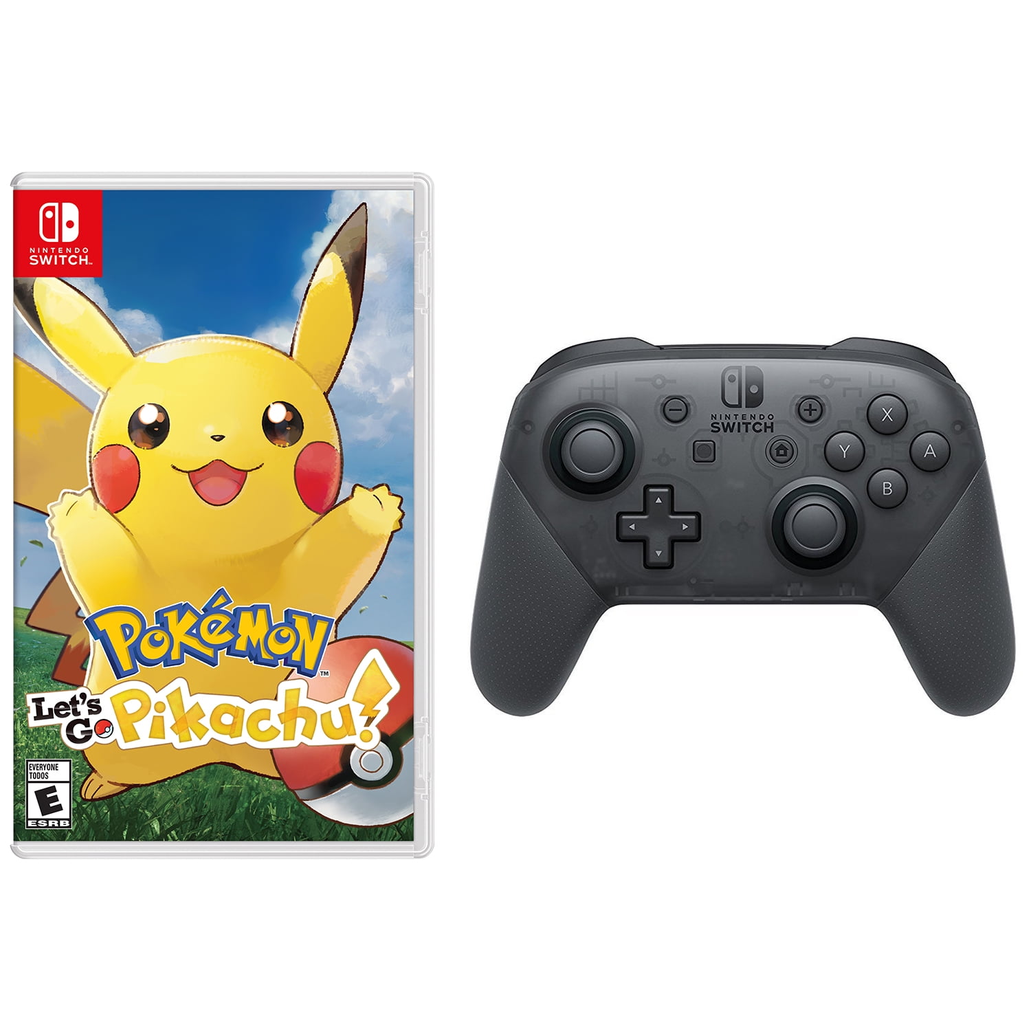 Nintendo Switch Console Bundle- Pikachu & Eevee Edition with Pokemon: Let's Go, Pikachu! + Poke Ball Plus : Video Games