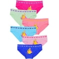 thumbnail image 3 of ToBeInStyle Girl's Pack of 6 Seamless Colorful Assortment of Princess Print Bikini Panty Briefs - Large, 3 of 8