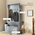 3In1 Hall Tree Storage Bench and Coat Rack with 5 Double Hooks