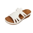 thumbnail image 2 of Norvail Womens Wedge Sandals Slip On Arch Support Slides Recovery Summer Beach Slippers Comfortable Plantar Fasciitis Arch Support Low Wedge Dressy Open Toe Walking Shoes, 2 of 6
