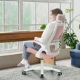 thumbnail image 5 of CELTOSS Ergonomic Office Chair, High Back Flip-Up Armrests Design, Adjustable Mesh Headrest and Lumbar Support, Pink, 5 of 13