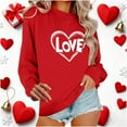 thumbnail image 2 of Valentines Outfits for Women Love Heart Shirt Oversized Sweatshirts Casual Drop Shoulder Long Sleeve Pullover Tops Ladies Valentine Tops, 2 of 7