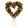 thumbnail image 2 of 1 Pcs Heart Shaped Rose Wreath, Vintage Art Simulation Rose Flowers Wreath Heart-Shaped Garland Handmade Floral Artificial Simulation Peony Flowers Garland Wreath for Home Wedding Decoration, 2 of 7