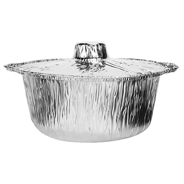 Aluminum Foil Pot with Lid Recyclable Cooking Container Aluminum Foil