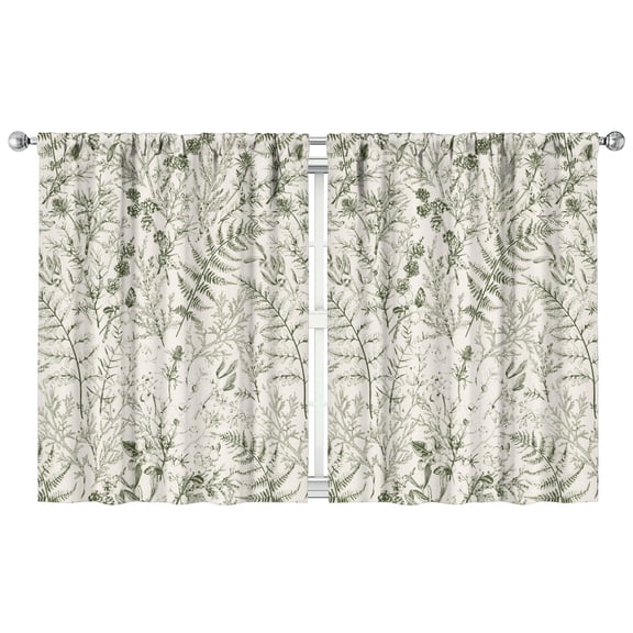 Romantic Floral Pattern Curtains 42x54 Inch, 2 Panels Rod Pocket Blackout Drapes for Bedroom and Study
