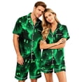 thumbnail image 2 of Halloween Pj Set Halloween Couple Pajamas Matching Sets Button Up Pajamas Spooky Pajamas Women Halloween Pajamas Couple Pajamas Matching Sets Womens Pajama Sets With Pockets, Green, L, 2 of 5