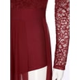 thumbnail image 6 of Haitryli Women Lyrical Dance Dress Cut Out Lace Ballet Leotard Burgundy S, 6 of 7