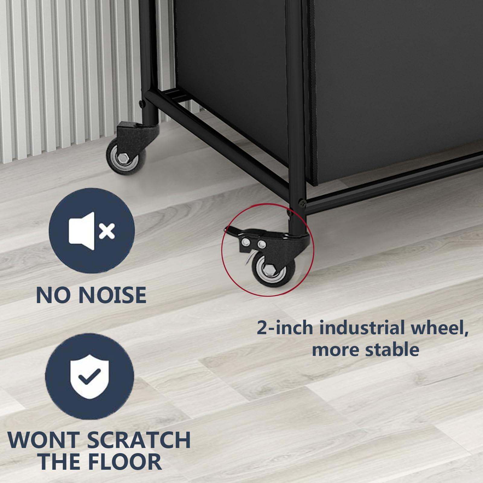 4 Bag Laundry Basket Sorter Laundry Hamper Cart with Heavy Duty Rolling Lockable Wheels and Removable Bags Organiser