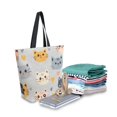 thumbnail image 2 of FORMRS Womens Canvas Tote Bag with Zipper Inner Pocket Shoulder Handbag, Cute Cartoon Cat, 2 of 7