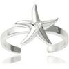 Women's CZ Sterling Silver Starfish Toe Ring