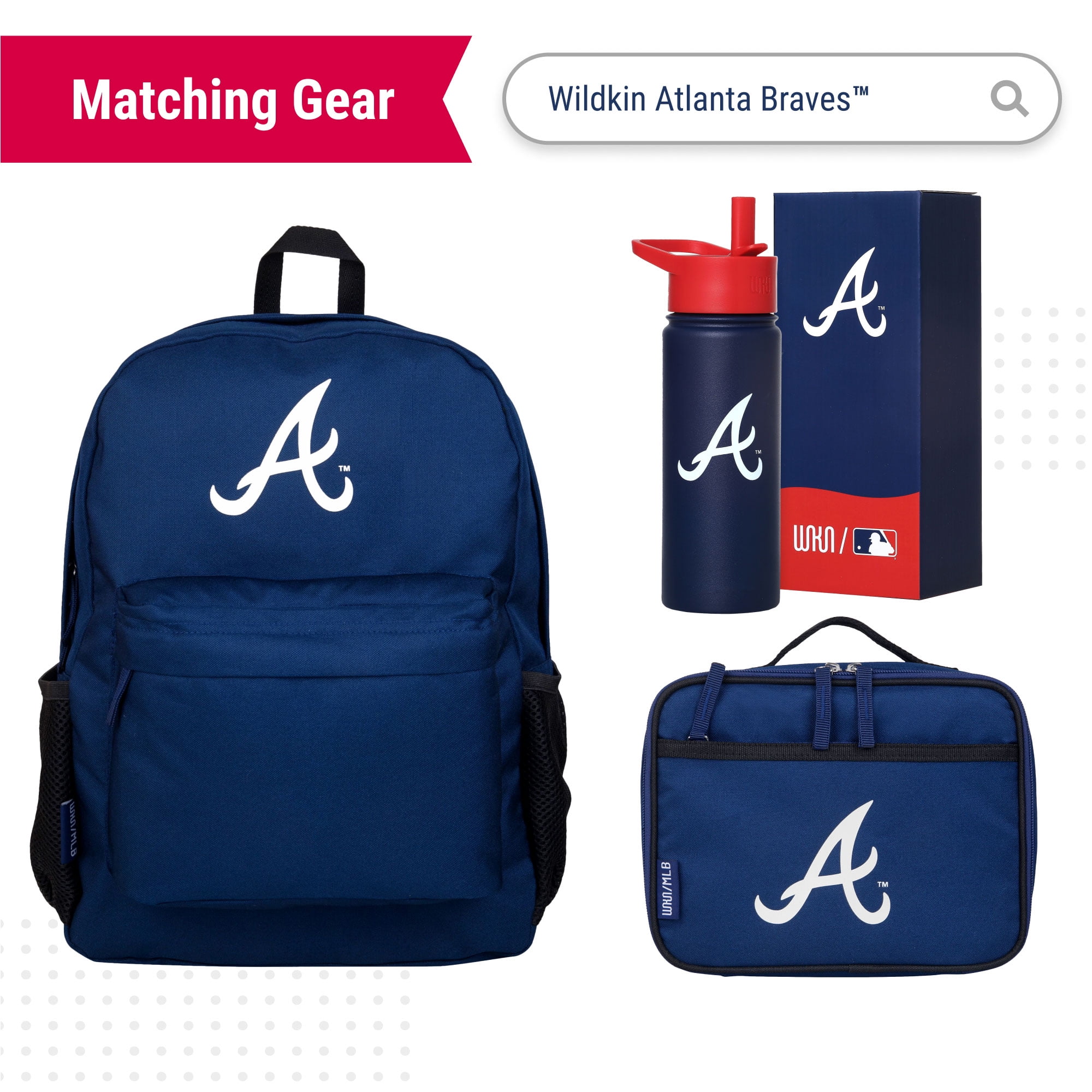 Atlanta Braves™ MLB 18 oz Insulated Steel Water Bottle with Flip-Up Straw Lid